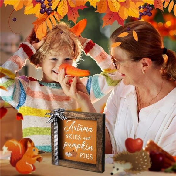 Fall Decorations for Home Thanksgiving Table Decor Autumn Skies and Pumpkin - Picture 7 of 8